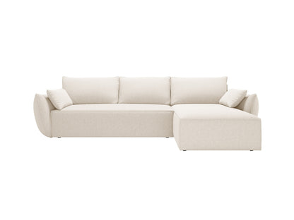Kaelle — Corner Sofa Light Beige (Haga 23) Black Plastic Right
