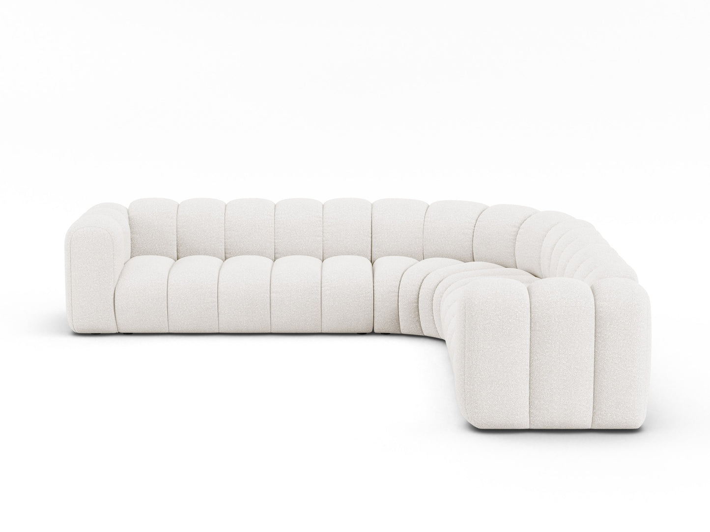 Lupine — Corner Sofa White (Baloo 2073) Black Plastic