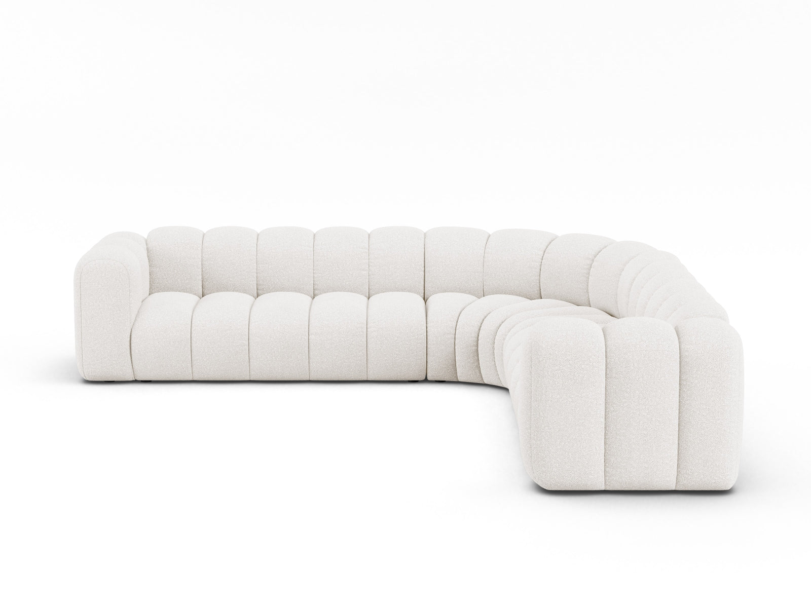 Lupine — Corner Sofa White (Baloo 2073) Black Plastic