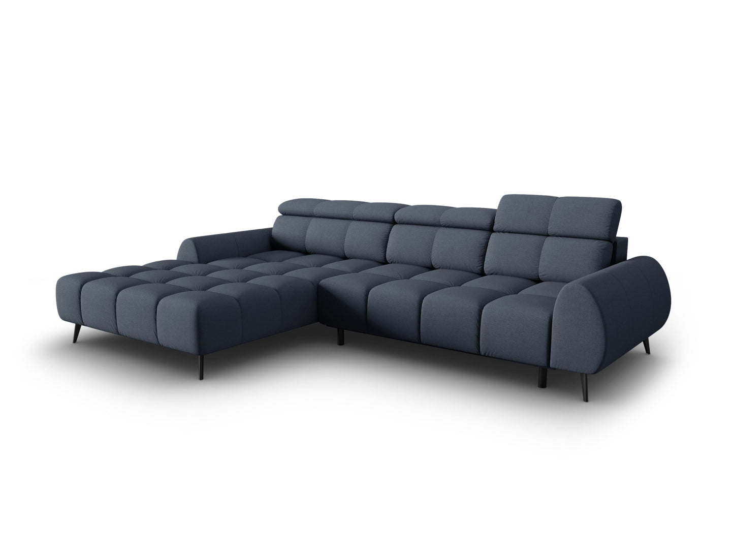 Alyse — Corner Sofa Dark Blue (Nea 86) Black Metal Left