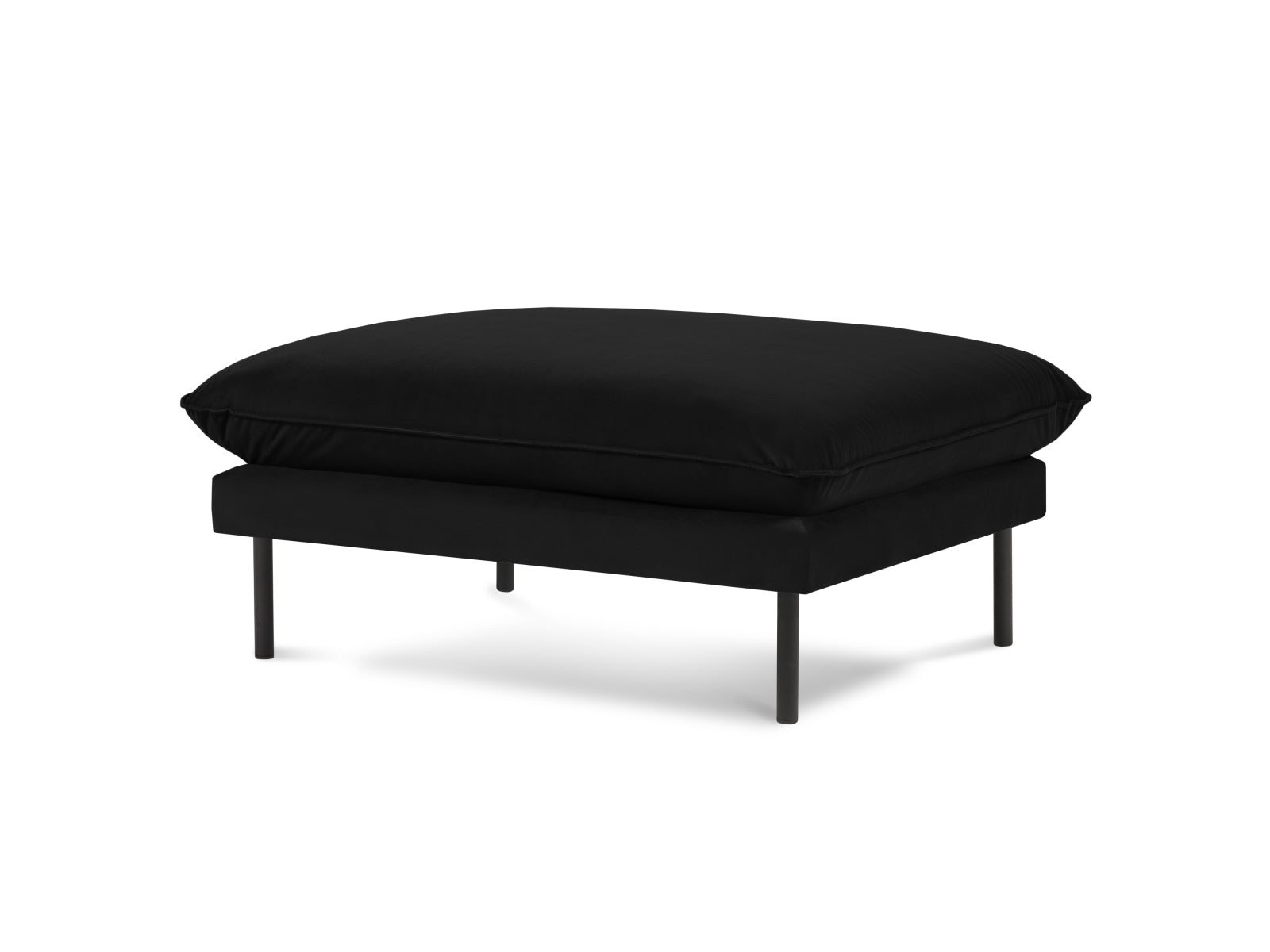 Vienna — Pouf Black (Bluvel 19) Must metall