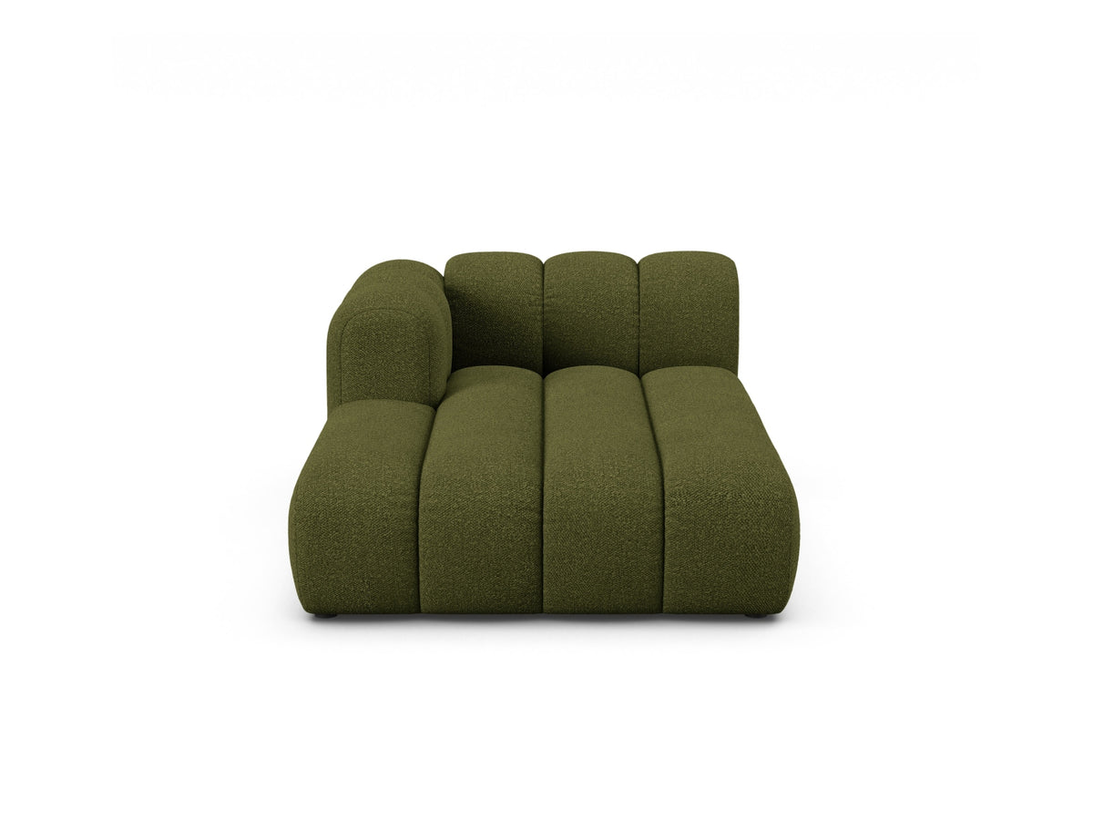 Lupine — Chaise Longue Dark Olive Green (Baloo 2090) Black Plastic Left