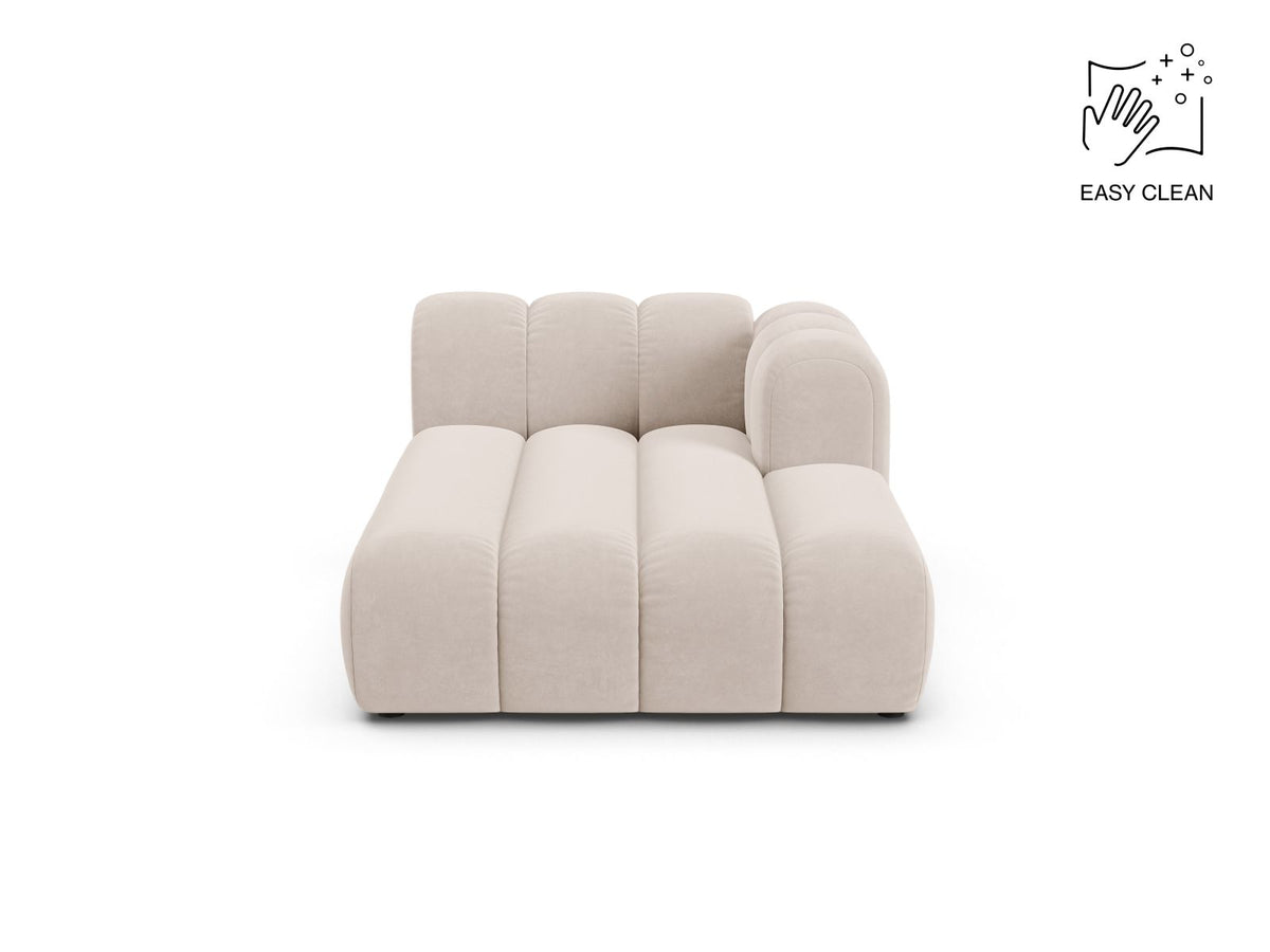 Lupine — Chaise Longue Light Beige (Venus 2927) Black Plastic Right