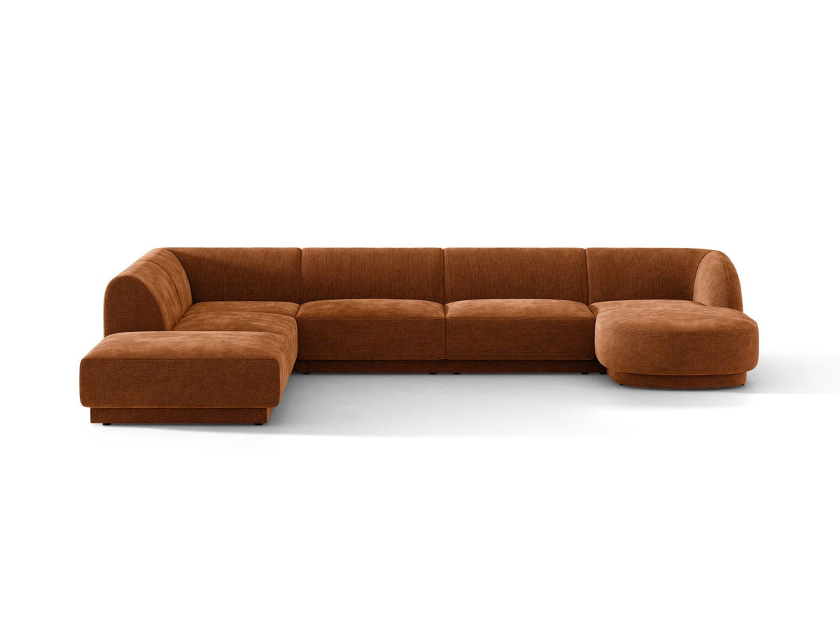 Miley — Panoramic Sofa Brick (Eden 10 Terra) Black Plastic Left