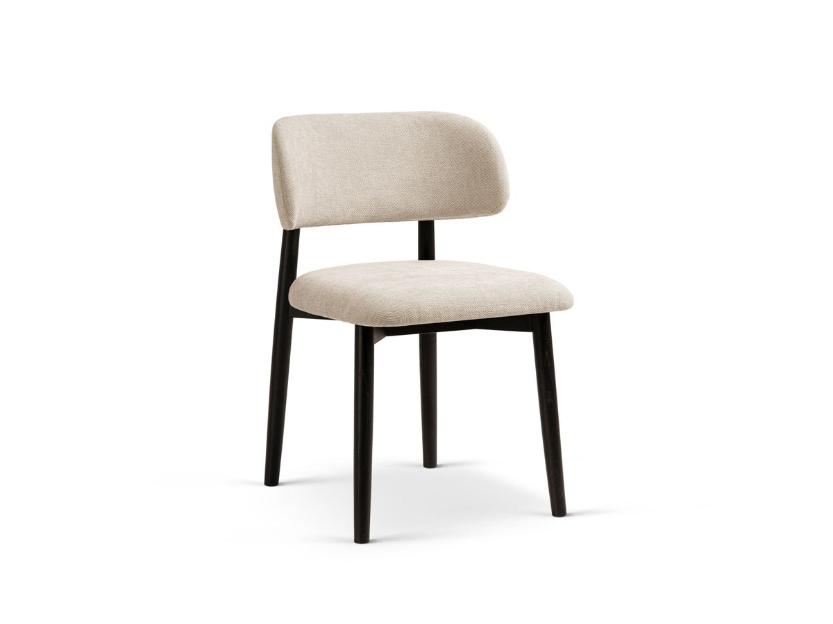 Evan — Kitchen Chair (49.5x51x77 cm) Beige (Rebel 25) Black Beech Wood