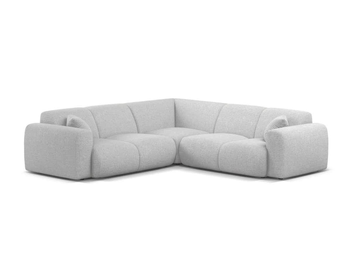 Molino — Corner Sofa Silver (Eden 17 Silver) Black Plastic