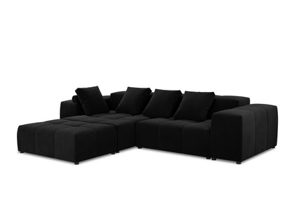 Rome — Corner Sofa Black (Salvador 19) Black Plastic Left