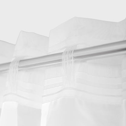 B2 Essentials Swiss Voal Tape White Curtain 140x250 cm