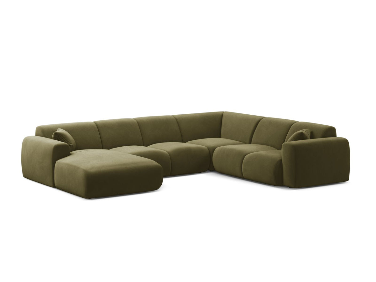 Molino — Panoramic Sofa Light Green (Casino Forest) Black Plastic Right