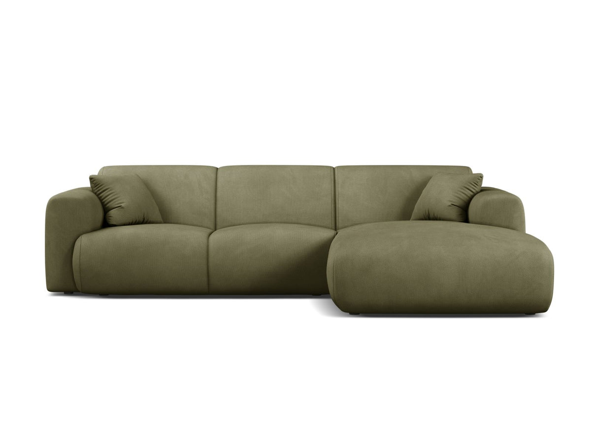 Molino — Corner Sofa Light Green (Rebel 18) Black Plastic Right