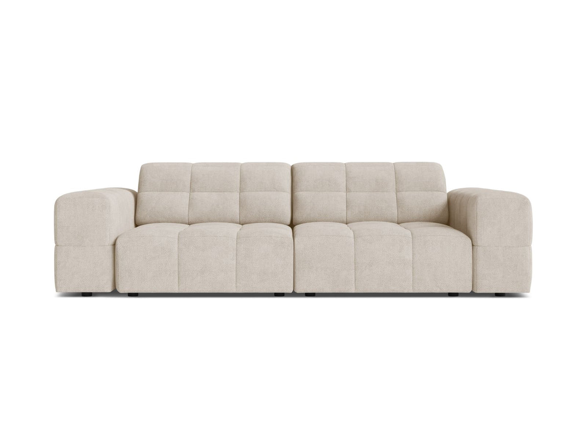 Jennifer — Sofa Light Beige (Eden 2 Pearl) Black Plastic