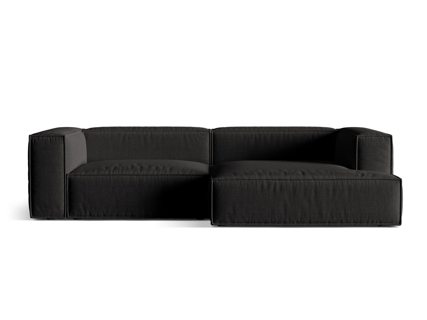Nuria — Corner Sofa Black (Liberty 22) Black Plastic