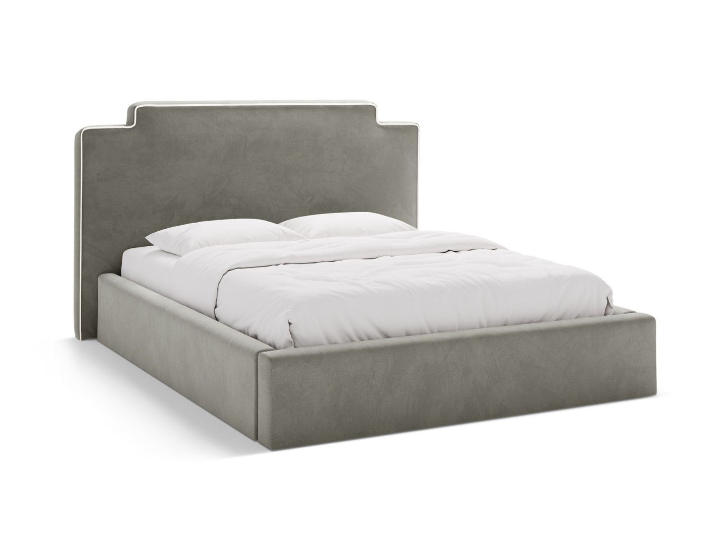Princess — Bed (200x222x122 cm) Ivory && Dark Grey (Magic Velvet 2256 && Magic Velvet 2241)