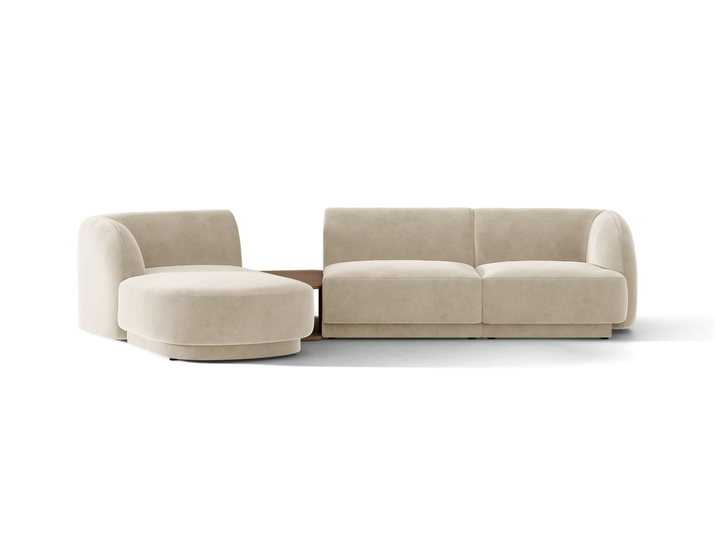 Miley — Sofa Dark Beige (Bluvel 30) Black Plastic Left