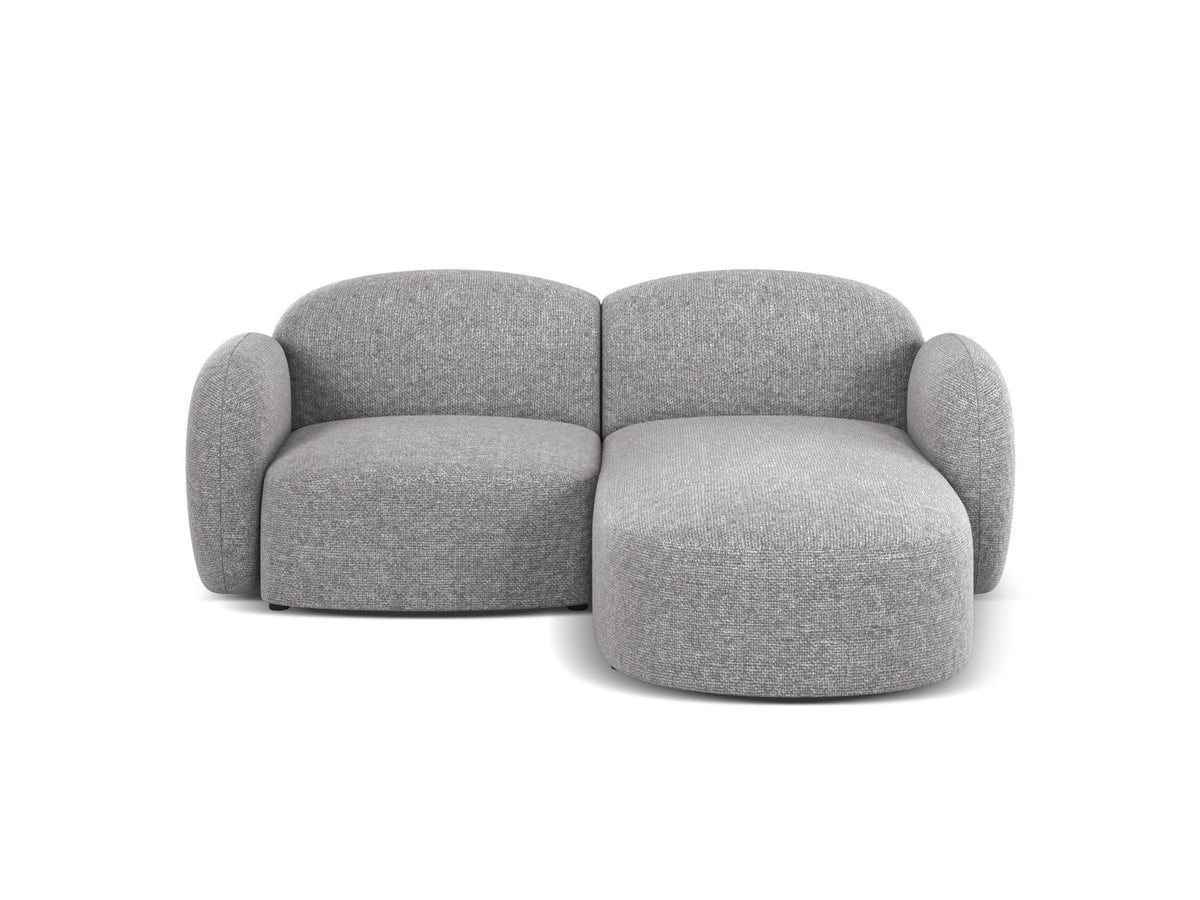 Blair — Corner Sofa Light Grey (Eden 18 Grey) Black Plastic Right