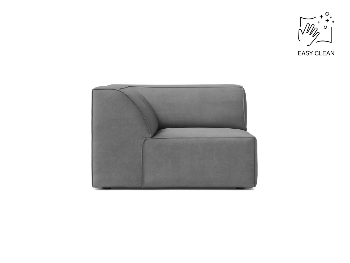 Jodie — Modular Sofa Light Grey (Venus 2929) Black Plastic