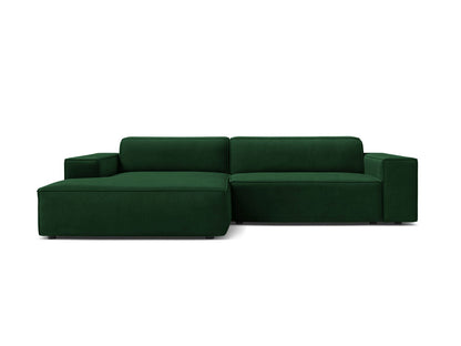 Jodie — Corner Sofa (224x162x77 cm) Bottle Green (Bluvel 78) Left