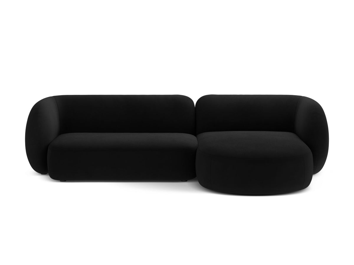 Kate — Corner Sofa Black (Salvador 19) Black Plastic Right