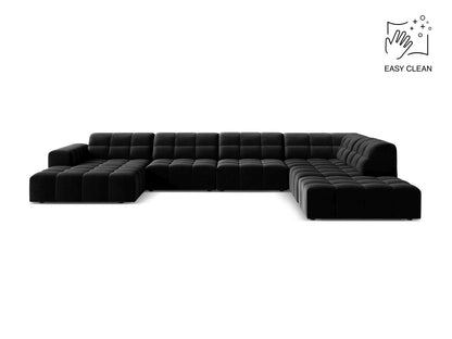 Jennifer — Panoramic Sofa Black (Venus 2923) Black Plastic Right