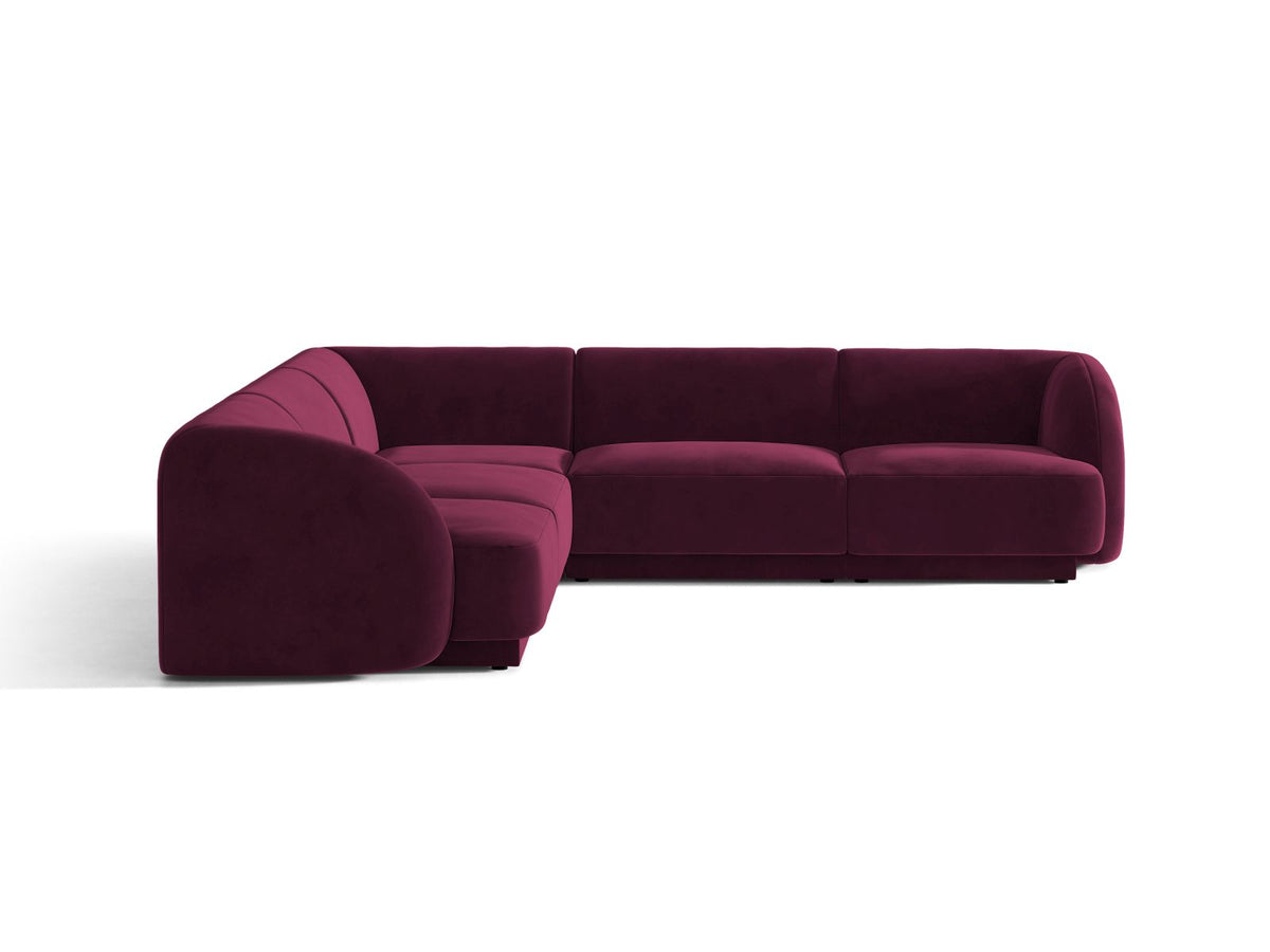 Miley — Corner Sofa Burgundy (Venus 2932) Black Plastic