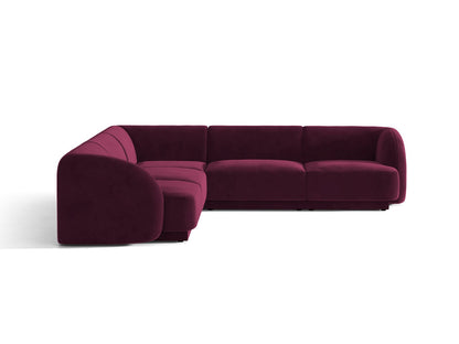Miley — Corner Sofa Burgundy (Venus 2932) Black Plastic