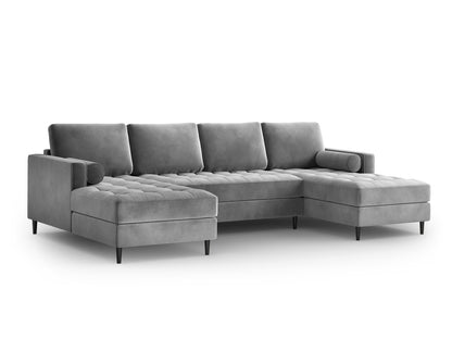 Aspen — Panoramic Sofa Grey (Salvador 17) Black Chrome Metal