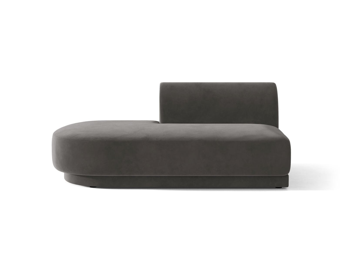 Miley — Modular Sofa Grey (Venus 2930) Black Plastic Left