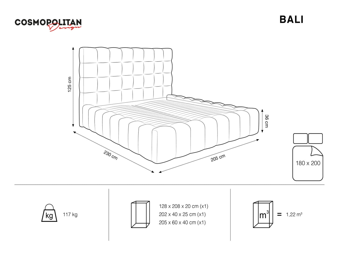 Bali — Bed (230x205x125 cm)