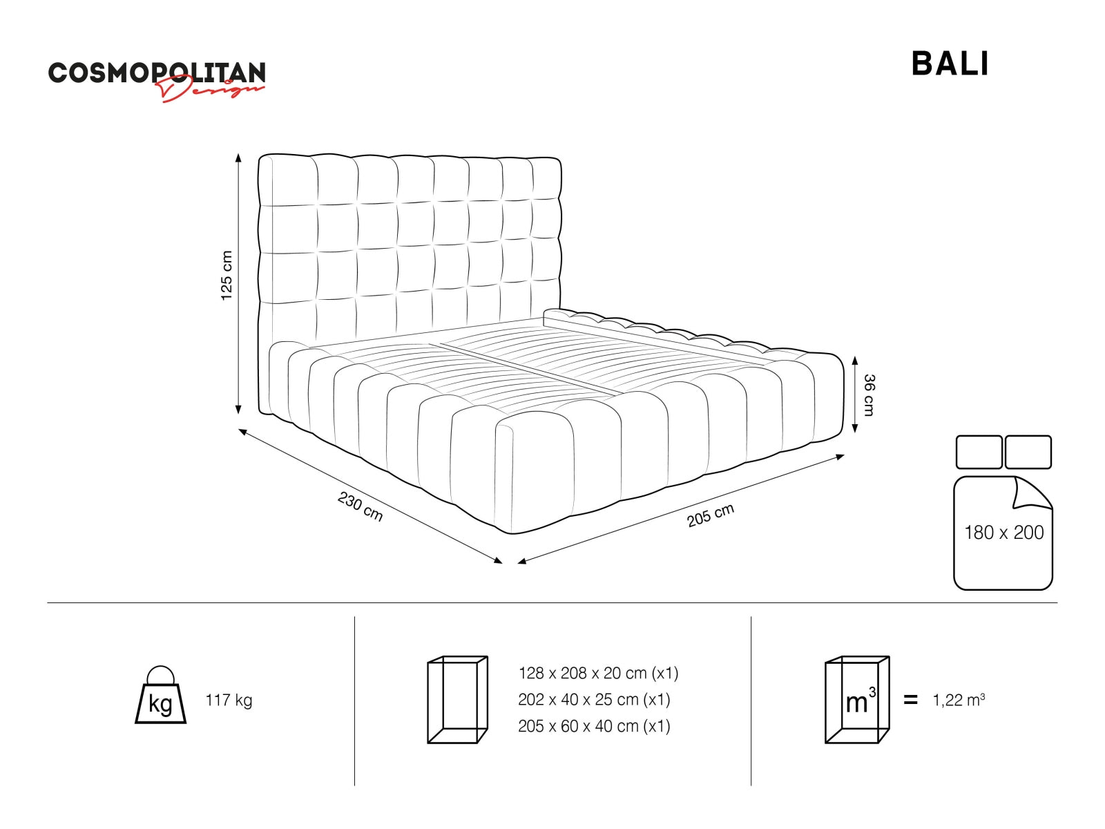 Bali — Bed (230x205x125 cm)