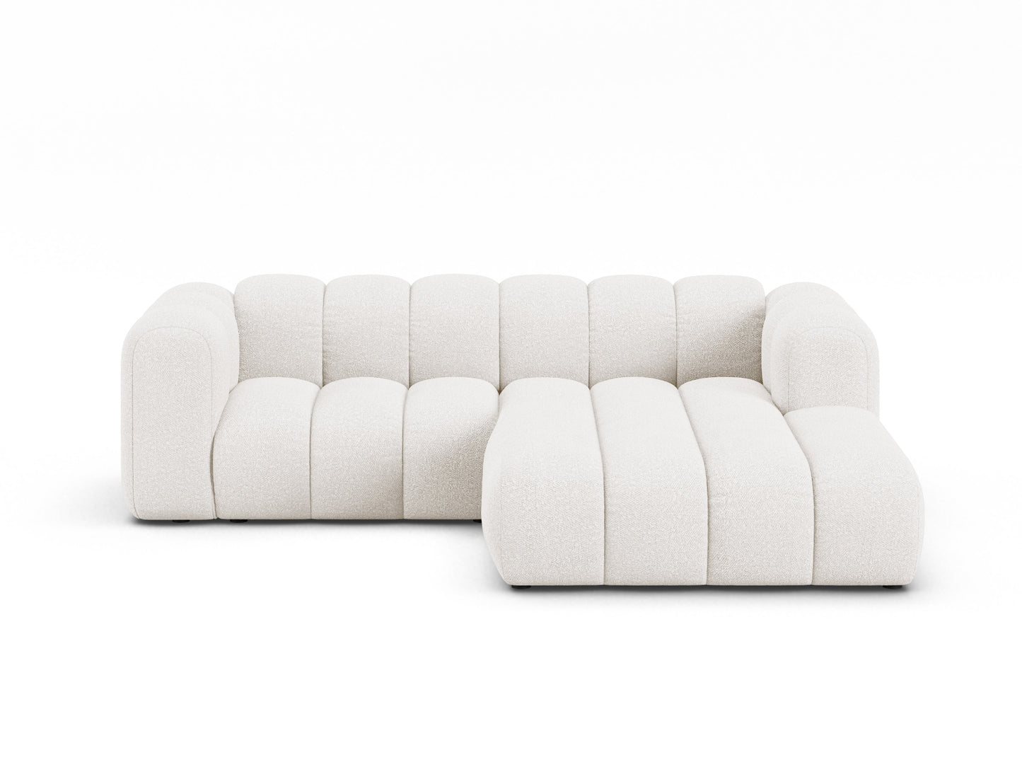Lupine — Corner Sofa White (Baloo 2073) Black Plastic Right