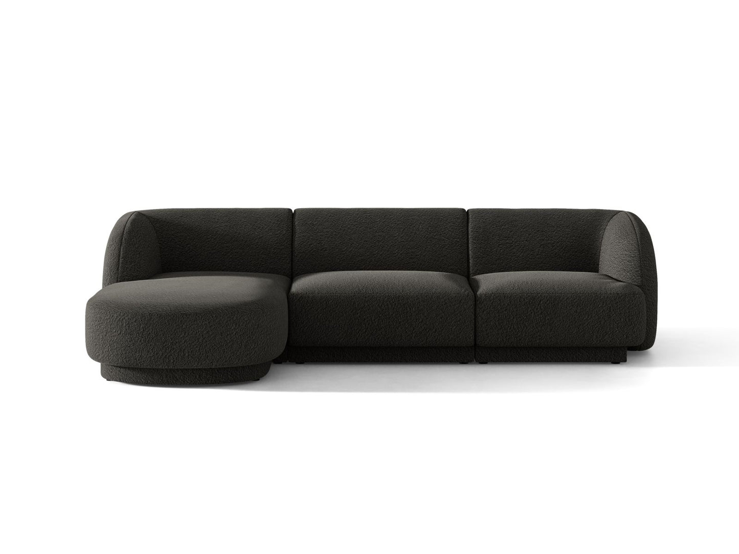 Miley — Corner Sofa Brown (Baloo 2081) Black Plastic Left