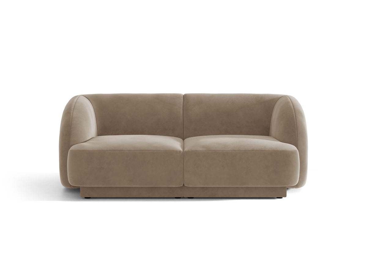 Miley — Sofa Cappuccino (Bluvel 40) Black Plastic