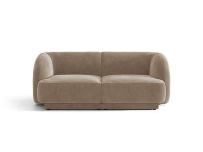 Miley — Sofa Cappuccino (Bluvel 40) Black Plastic