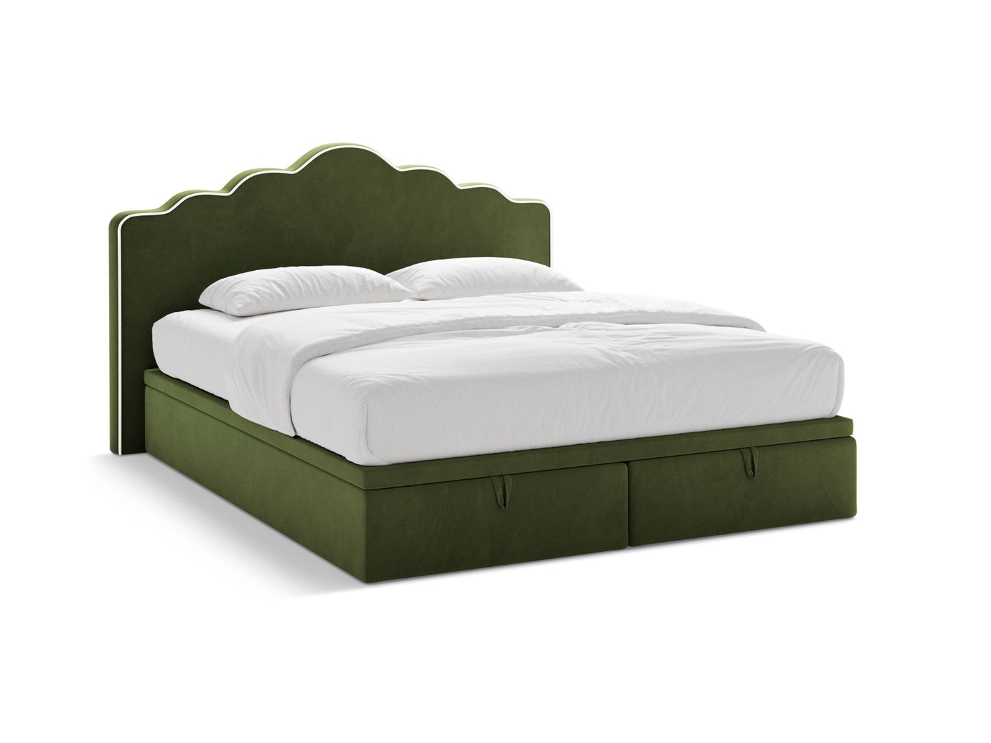 Dream — Bed (160x211x122 cm) Ivory && Army Green (Magic Velvet 2256 && Magic Velvet 2295)