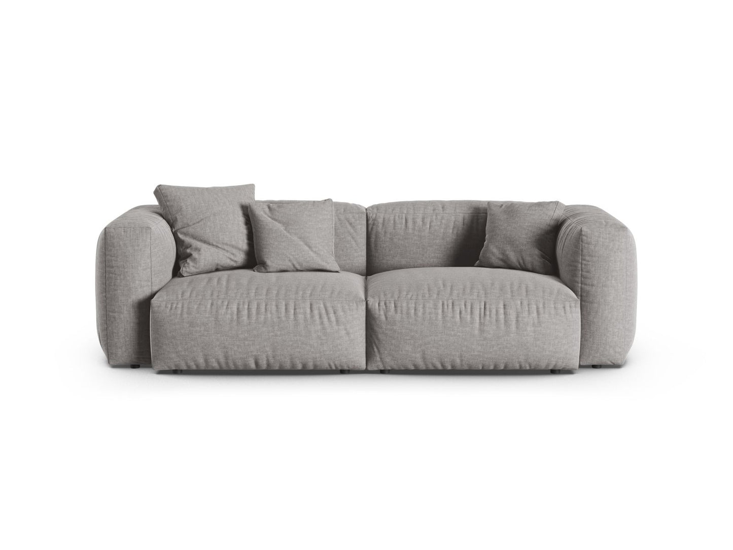 Martina — Sofa Light Grey (Boston Light Grey) Black Plastic