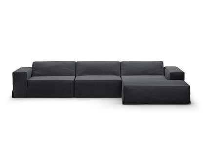 Jodie — Corner Sofa (284x162x77 cm) Grey And Blue (LINS 89) Right