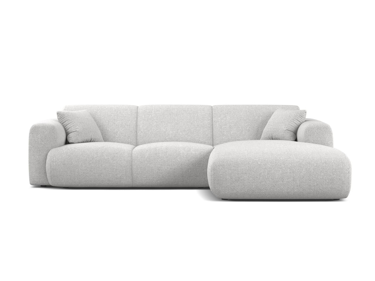 Molino — Corner Sofa Silver (Eden 17 Silver) Black Plastic Right