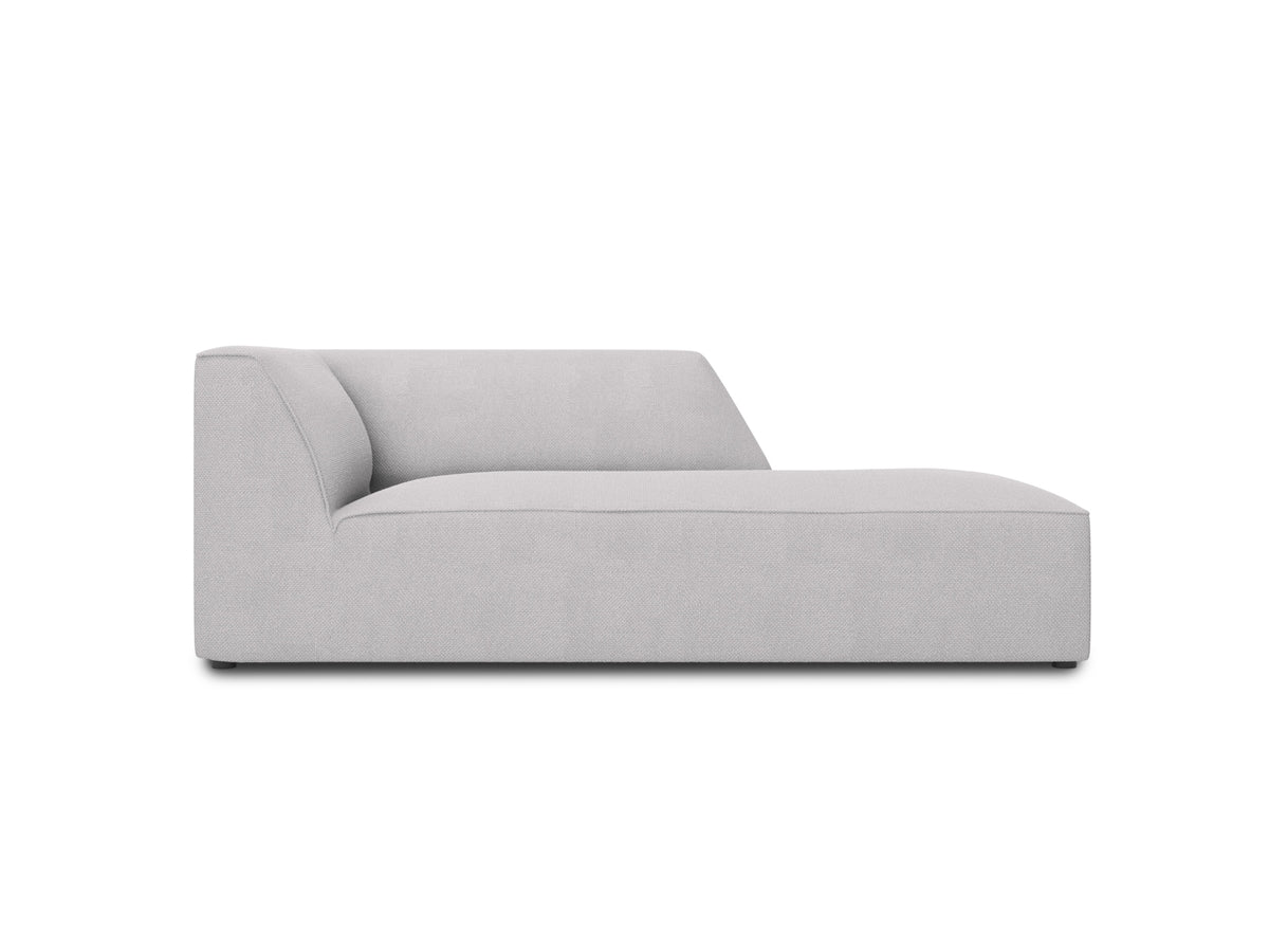 Ruby — Chaise Longue Light Grey (Ottawa 9) Black Plastic Right