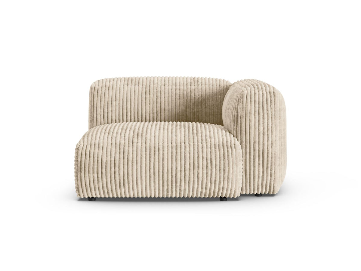 Martina — Modular Sofa Light Beige (Tilia 03) Black Plastic Right