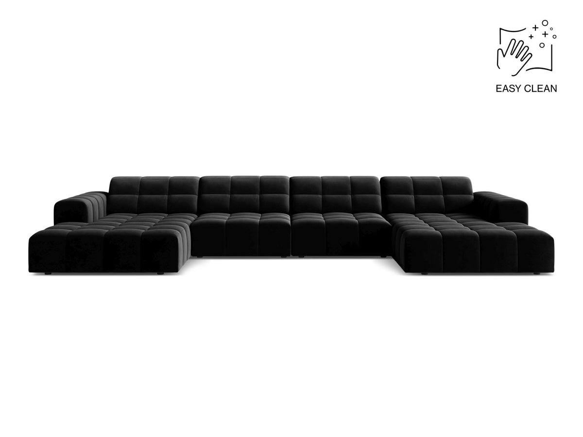 Jennifer — Panoramic Sofa Black (Venus 2923) Black Plastic