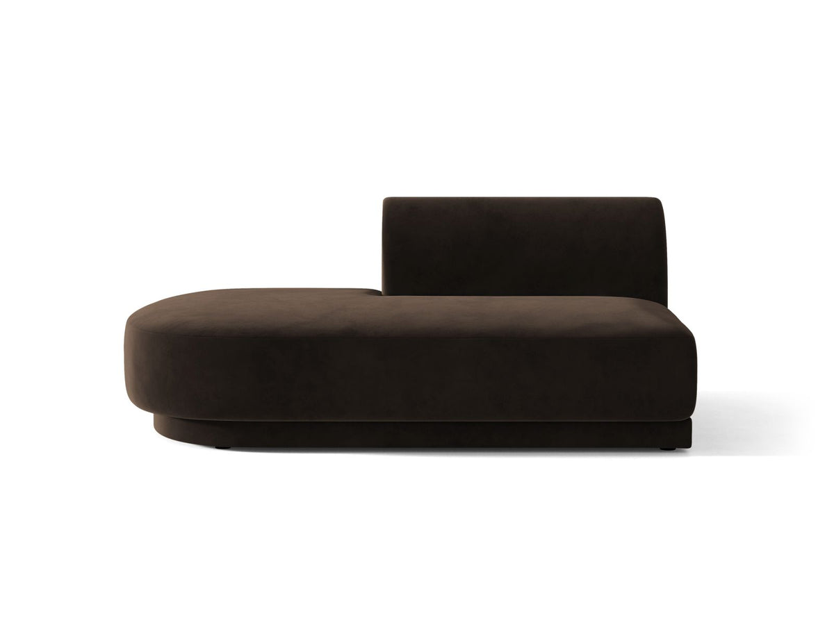 Miley — Modular Sofa Dark Brown (Bluvel 48) Black Plastic Left
