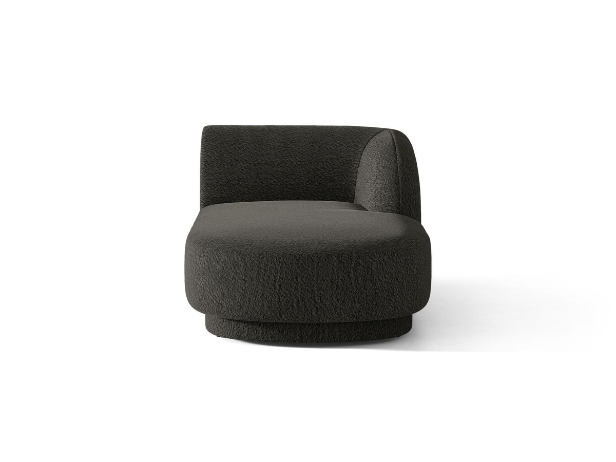 Miley — Chaise Longue Brown (Baloo 2081) Black Plastic Right