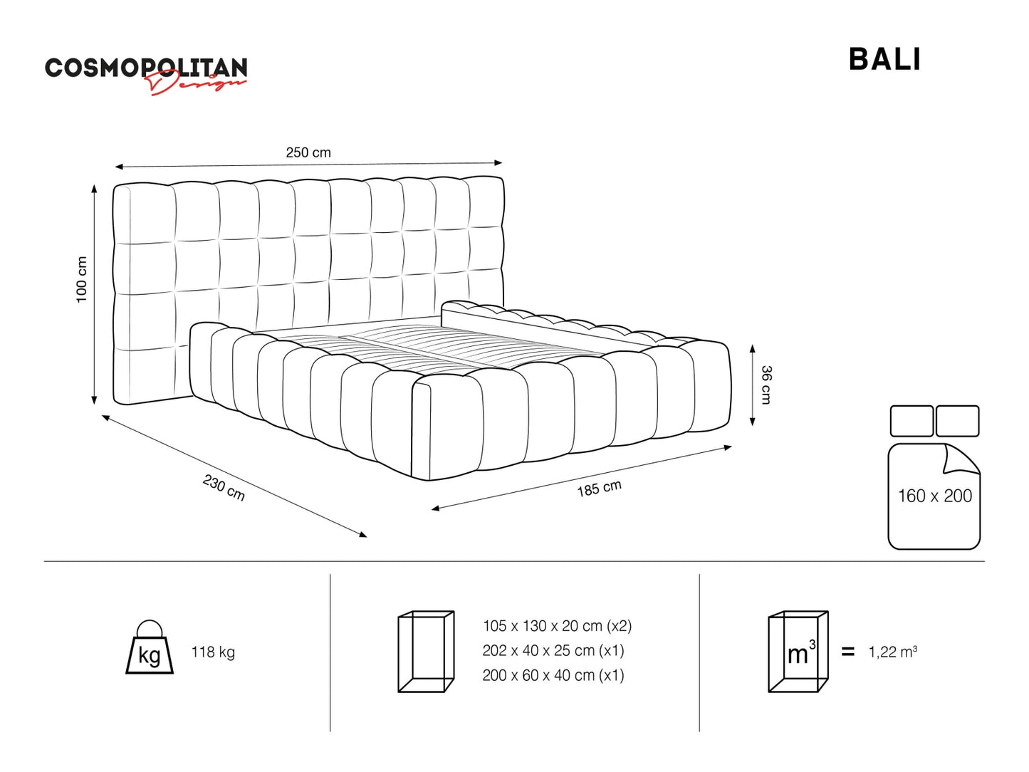 Bali — Bed (230x250x100 cm)