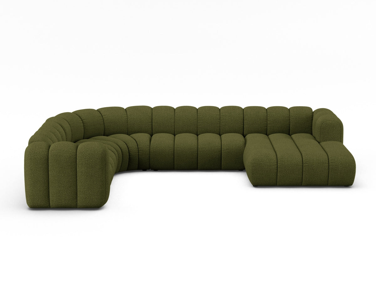 Lupine — Panoramic Sofa Dark Olive Green (Baloo 2090) Black Plastic Left