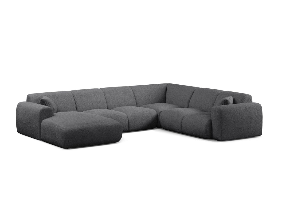Molino — Panoramic Sofa Dark Grey (Baloo 2083) Black Plastic Right