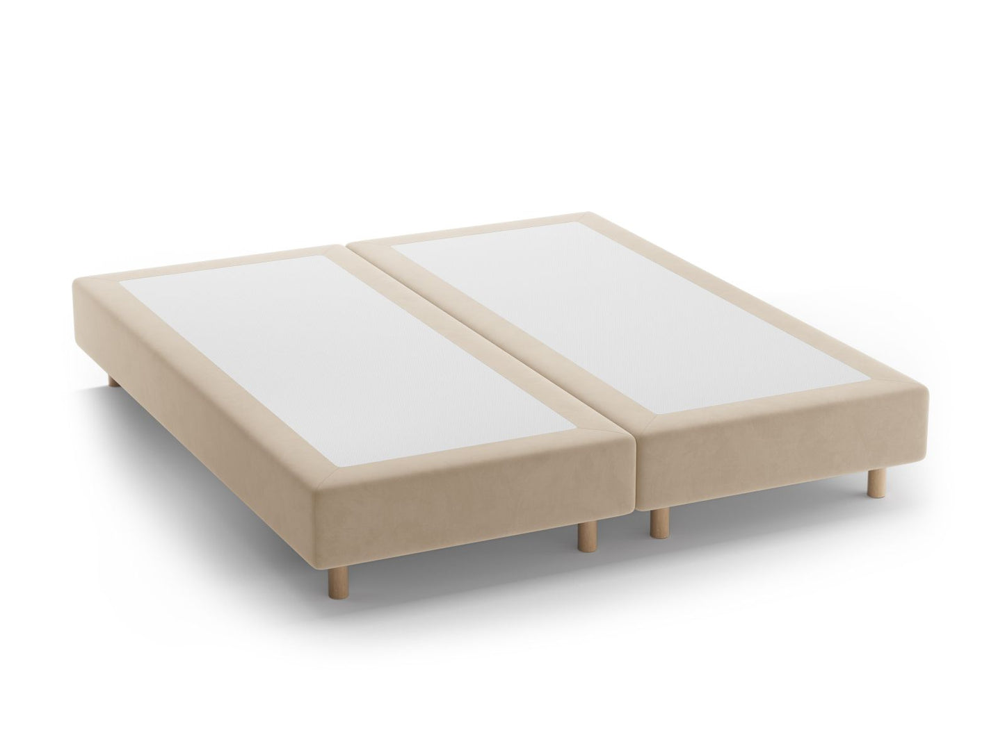 Whale — Bed Base Nude (Paris Beige) Natural Beech Wood