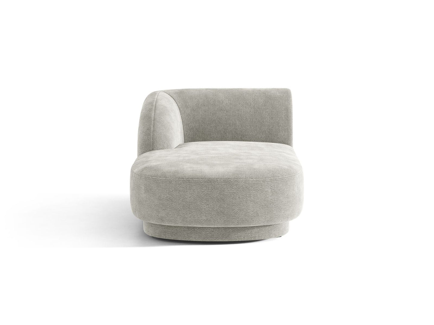 Miley — Chaise Longue Light Grey (Haga 06) Black Plastic Left
