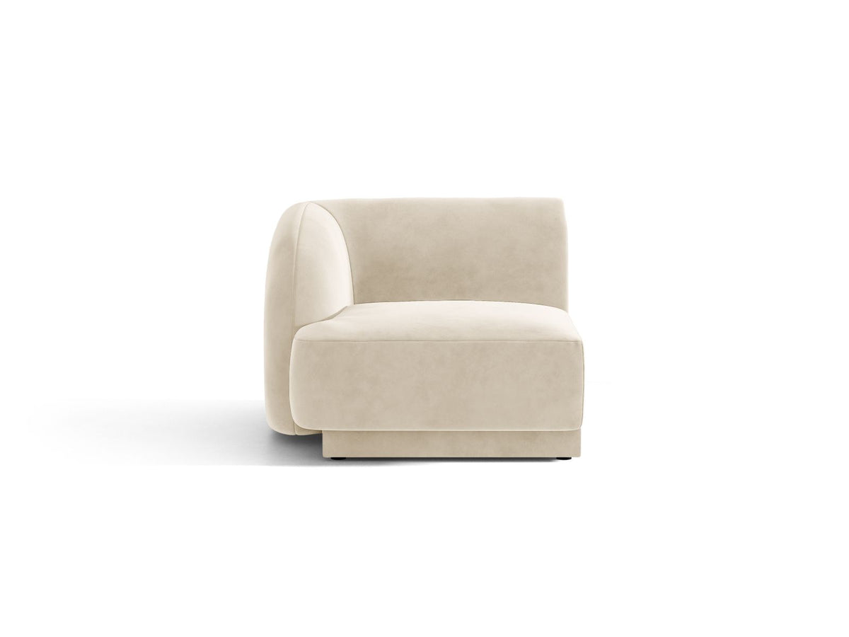 Miley — Modular Sofa Light Beige (Venus 2927) Black Plastic Left