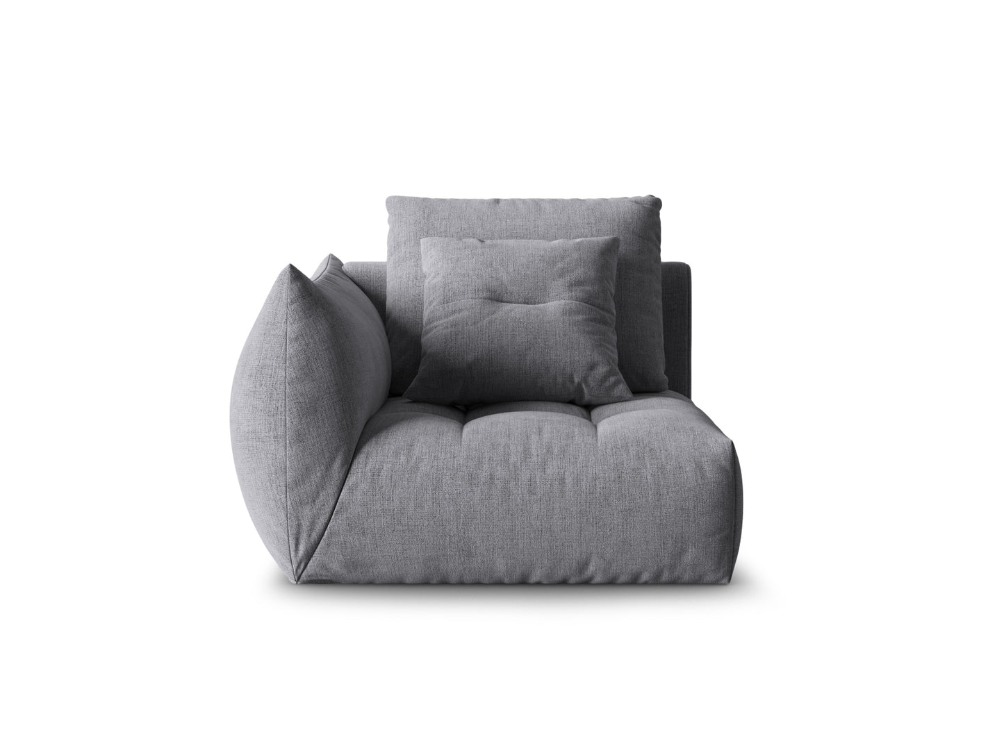 Bloom — Modular Sofa Grey (City 86) Black Plastic Left