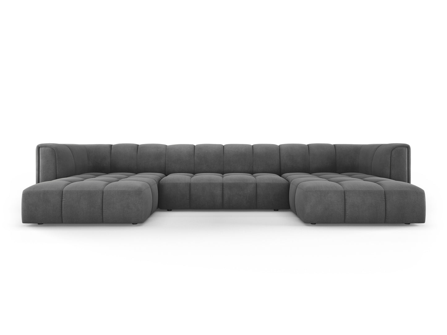 Moritz — Panoramic Sofa Dark Grey (Rebel 3) Black Plastic